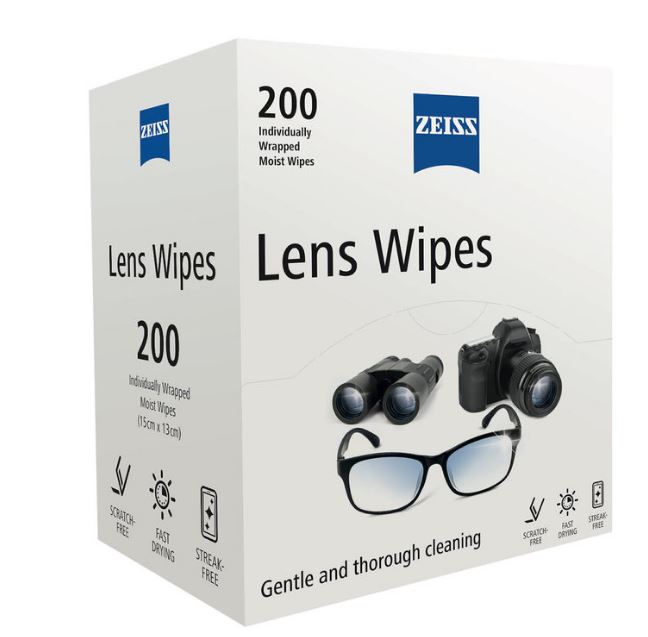 Zeiss Lens Cleaning Wipes, 200 Wipes