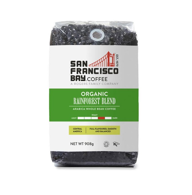 San Francisco Bay Organic Rainforest Blend Whole Bean Coffee, 908g