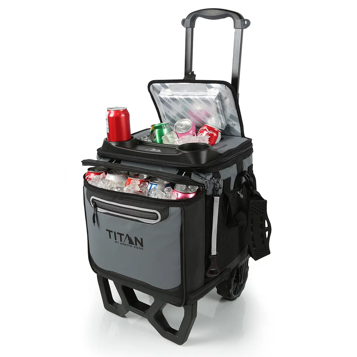 Titan 22.5 Litre 60 Can Cooler with All Terrain Cart in Grey - Image 3
