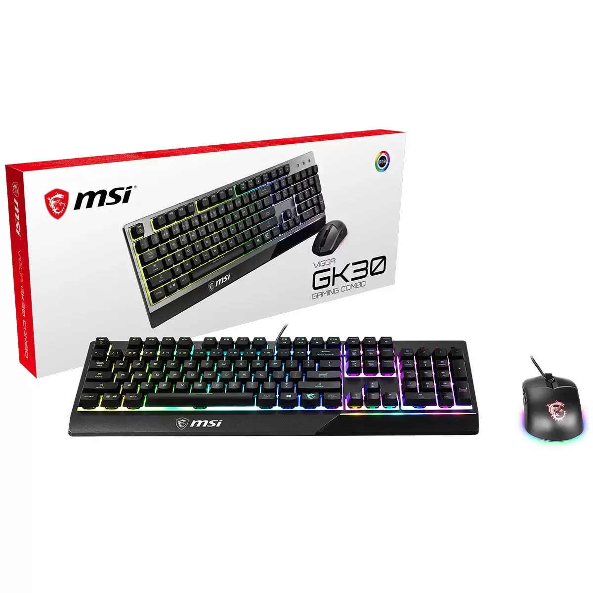 MSI Vigor GK30 COMBO RGB Mechanical Gaming Keyboard Clutch GM11 Gaming Mouse - Image 3