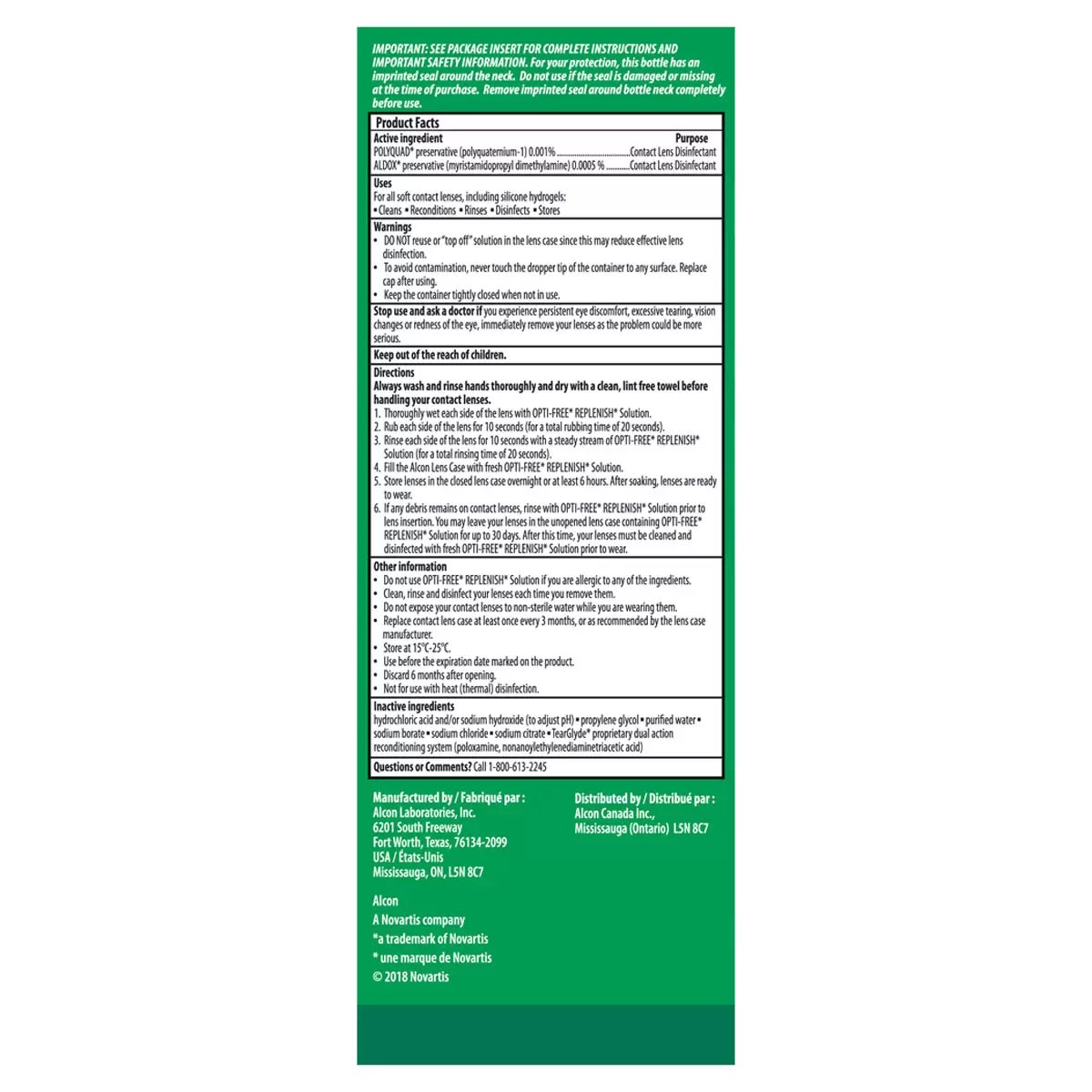 Opti-Free Replenish Multi-Purpose Disinfecting Solution 4 x 300ml - Image 2