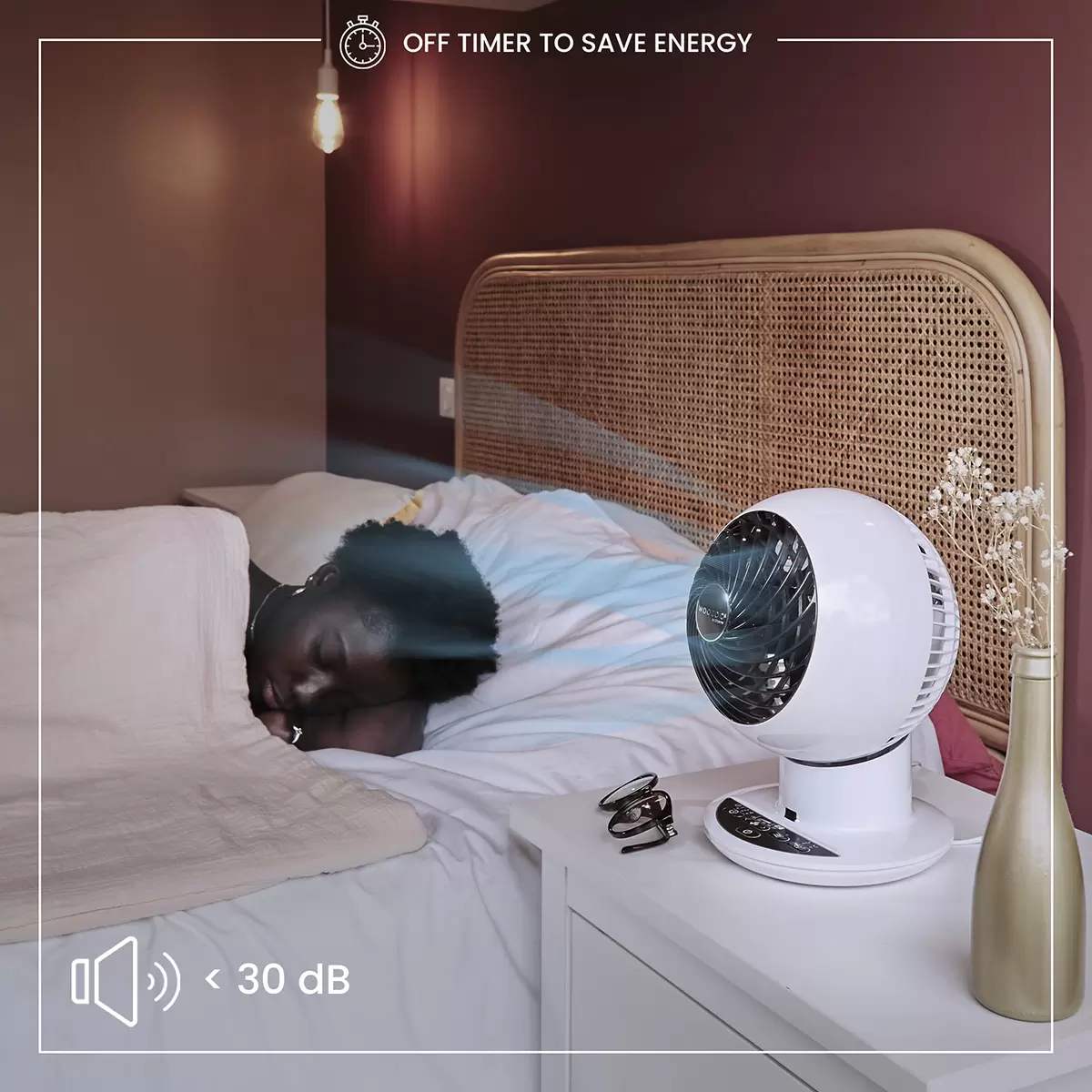 Woozoo Globe Air Circulator Fan with Remote Control White - Image 6