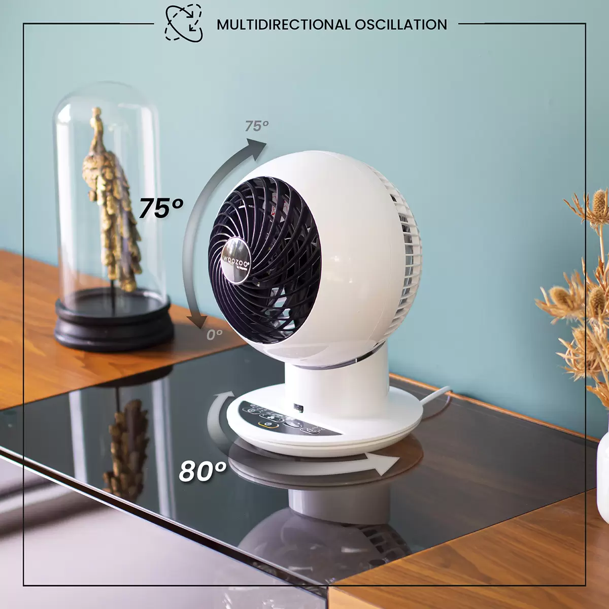 Woozoo Globe Air Circulator Fan with Remote Control White - Image 5