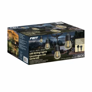 Feit LED Indoor Outdoor Weatherproof String Lights Set - 48ft (14.6 m)