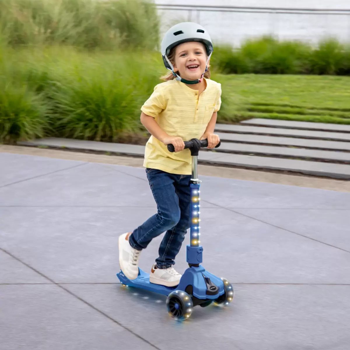 Jetson Saturn 3-Wheel Folding Kick Scooter with 100 LED Lights