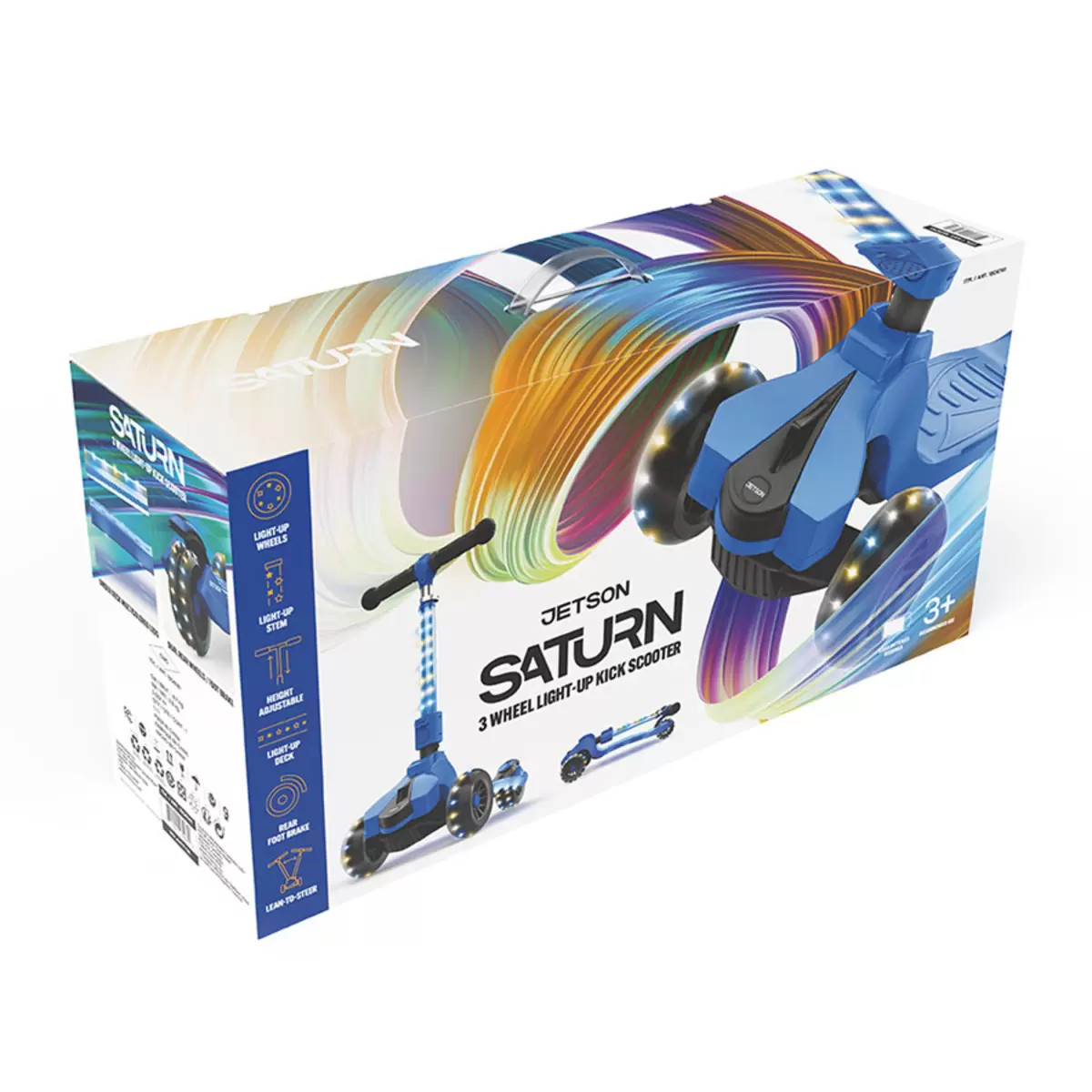 Jetson Saturn 3-Wheel Folding Kick Scooter with 100 LED Lights - Image 6