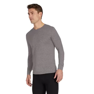 32 Degrees Mens 2 Pack Long Sleeve Heat T-shirt in Grey and White