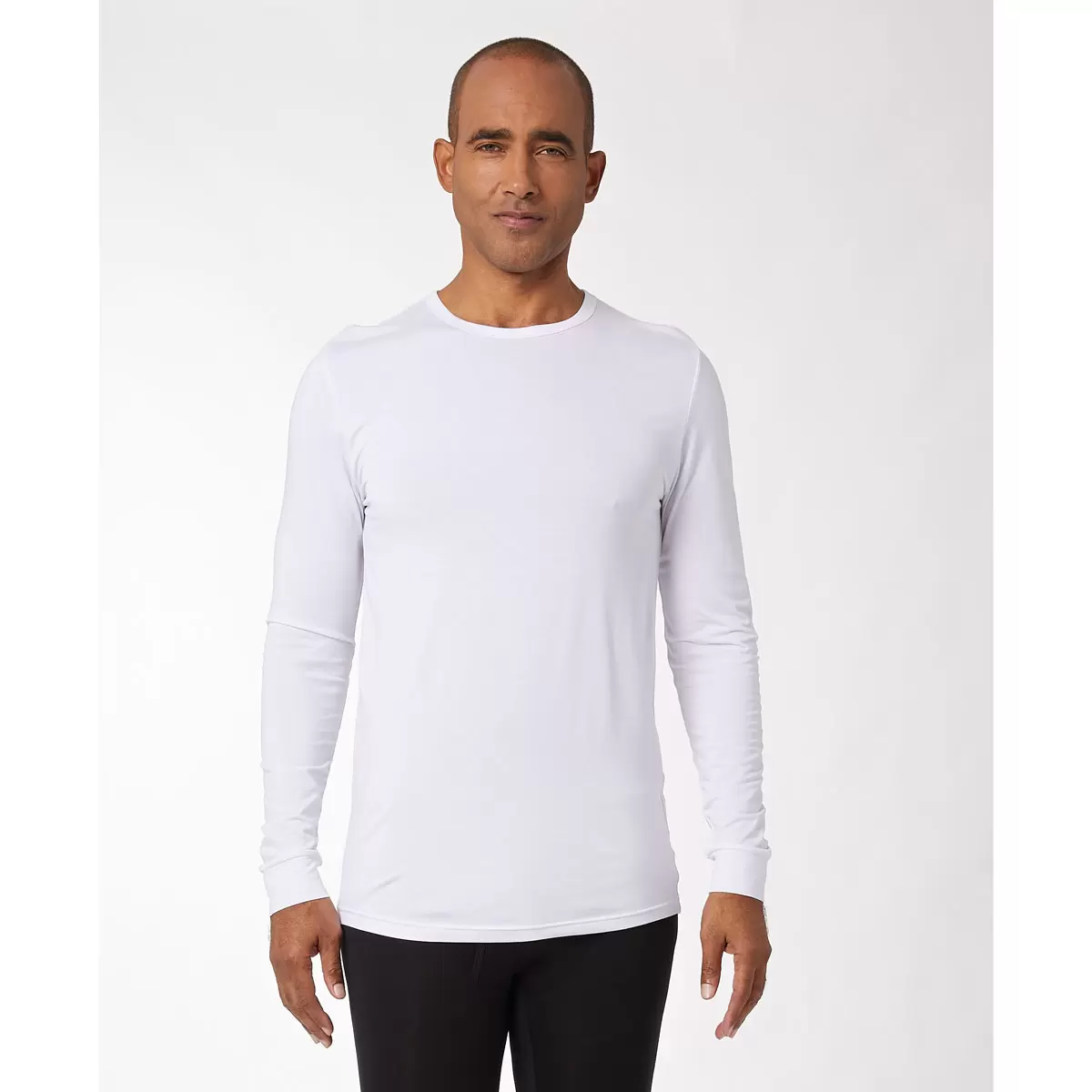 32 Degrees Mens 2 Pack Long Sleeve Heat T-shirt in Grey and White - Image 8