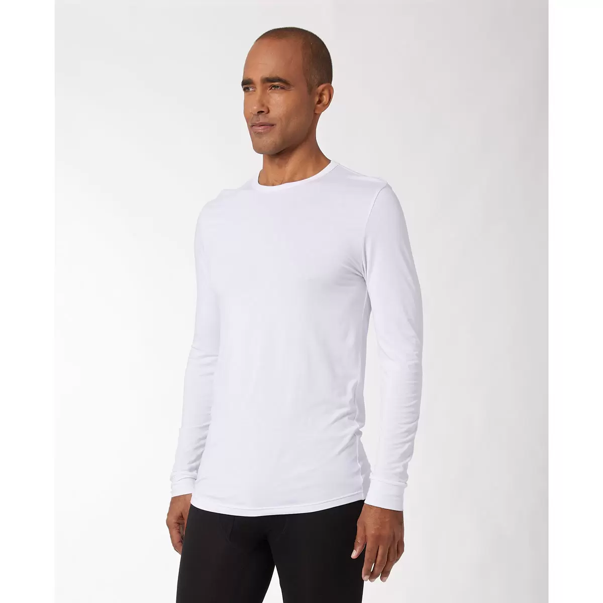 32 Degrees Mens 2 Pack Long Sleeve Heat T-shirt in Grey and White - Image 2