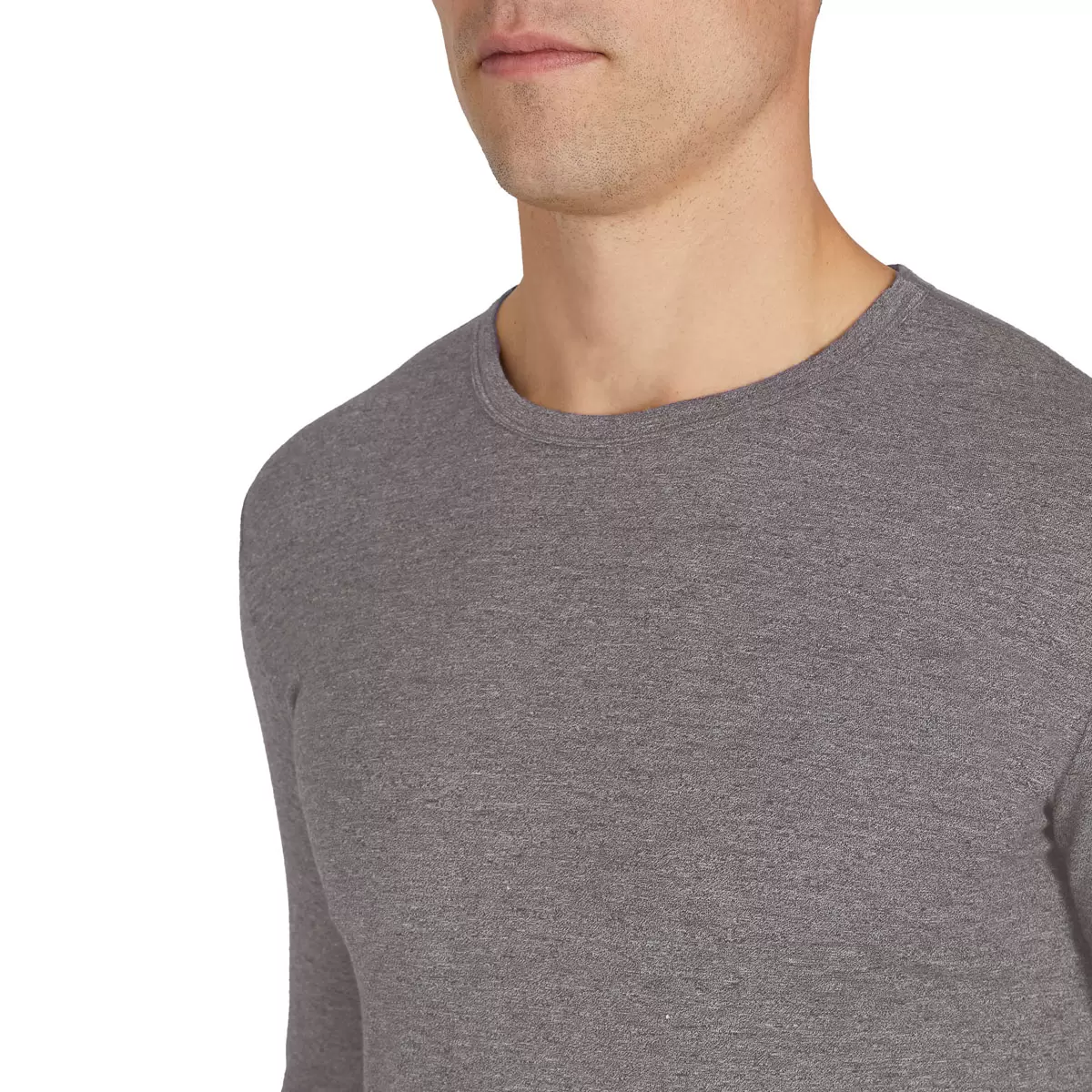 32 Degrees Mens 2 Pack Long Sleeve Heat T-shirt in Grey and White - Image 6