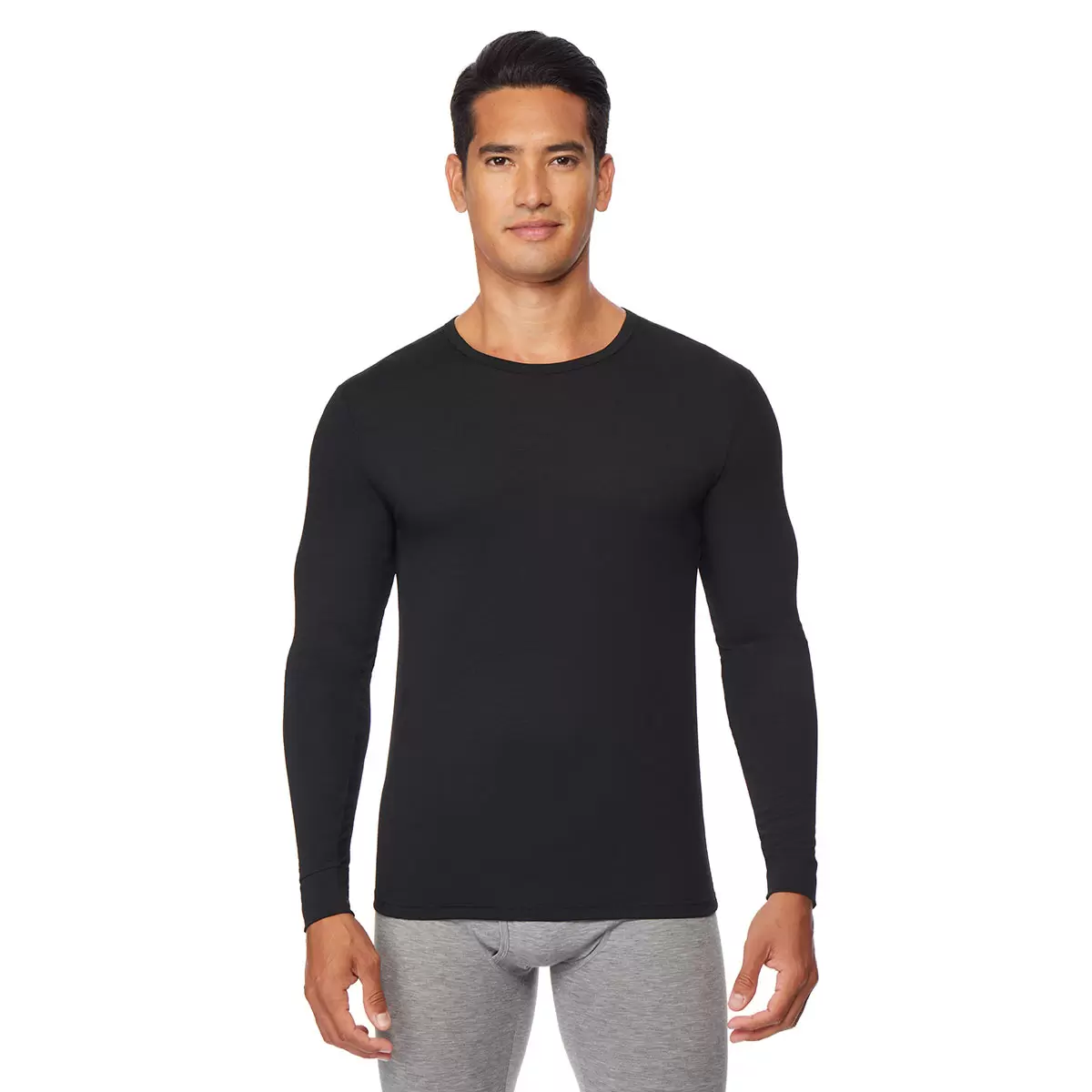 32 Degrees Mens 2 Pack Long Sleeve Heat T-shirt in Solid Black - Image 7