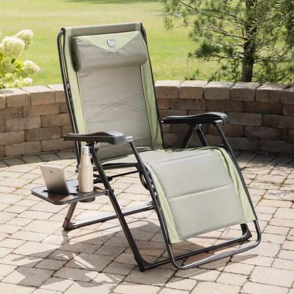 Timber Ridge Zero Gravity Folding Lounger with Side Table