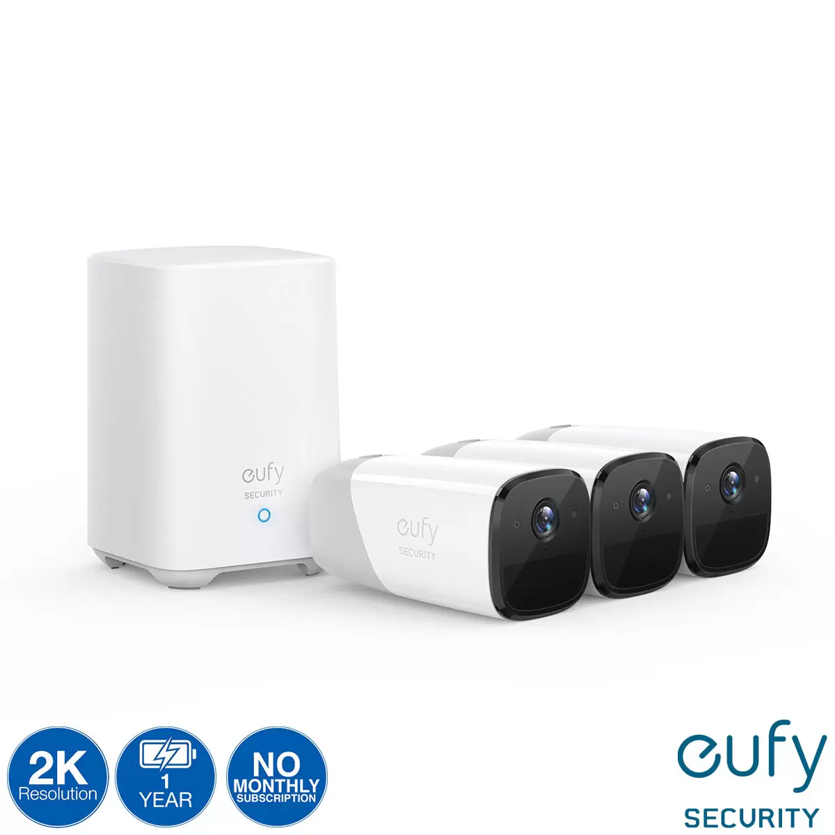 eufyCam 2 Pro 2k with 3 Camera Kit with HomeBase 2