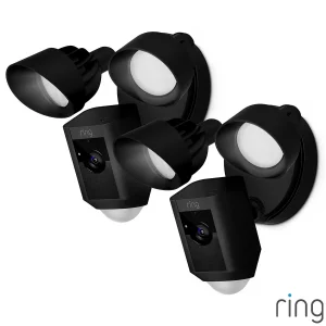 Ring Hardwired Floodlight Cam Plus in Black 2 Pack