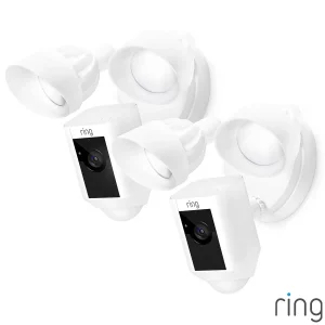 Ring Hardwired Floodlight Cam Plus in White 2 Pack
