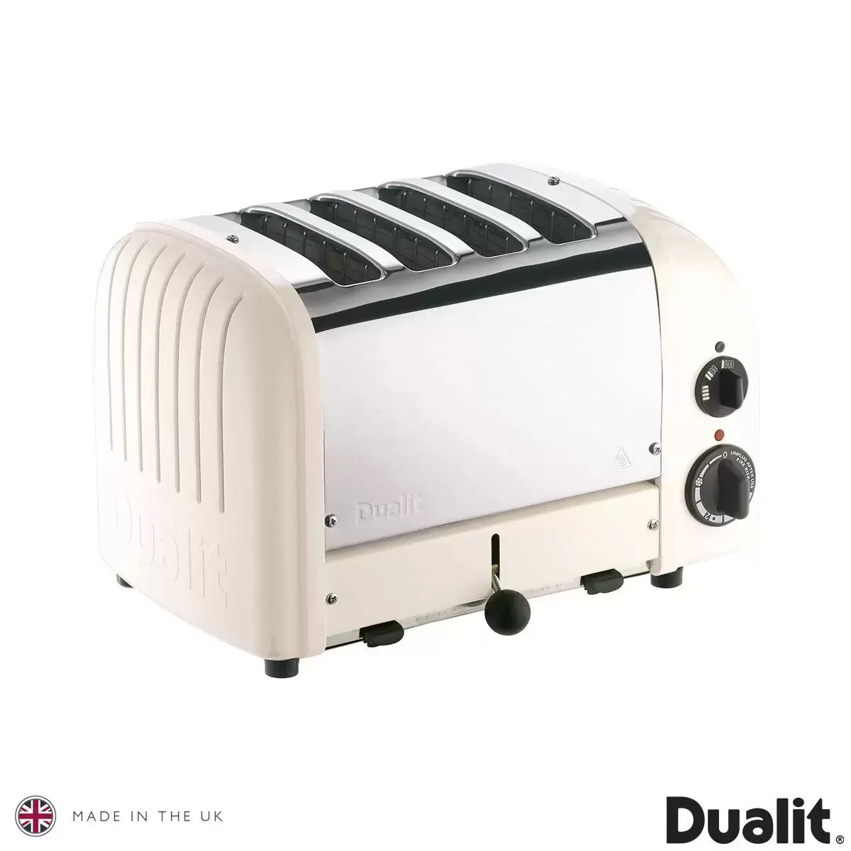 Dualit 4 Slot Classic Toaster With Sandwich Cage Canvas White 40592