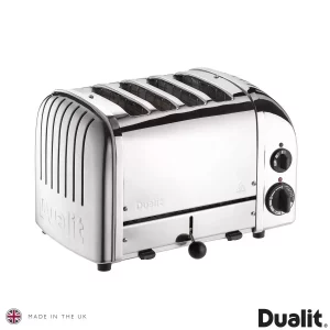 Dualit Classic 4 Slot Toaster With Sandwich Cage Polished Stainless Steel 40590