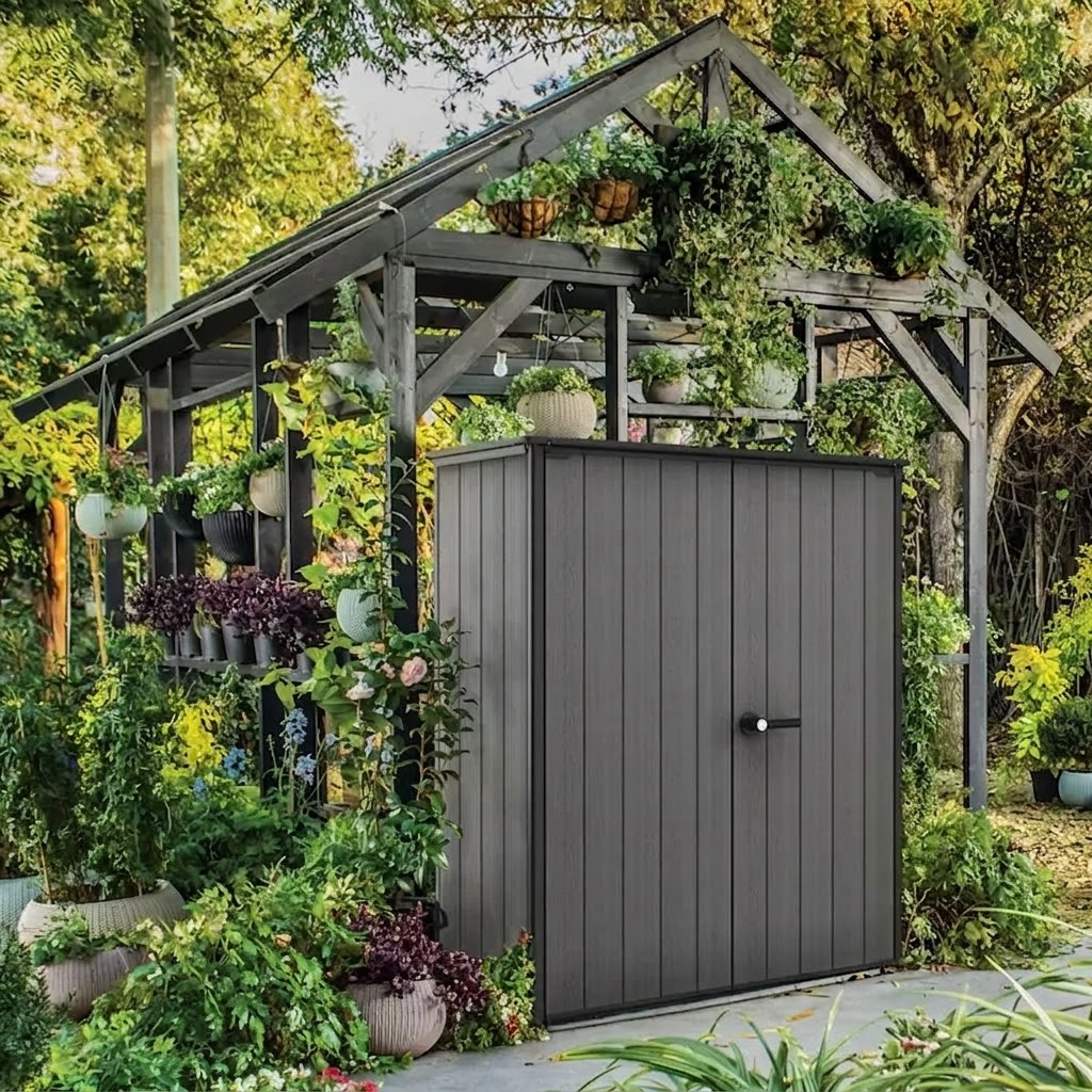 Keter Cortina Alto 1415 Litre Vertical Storage Shed with Shelves