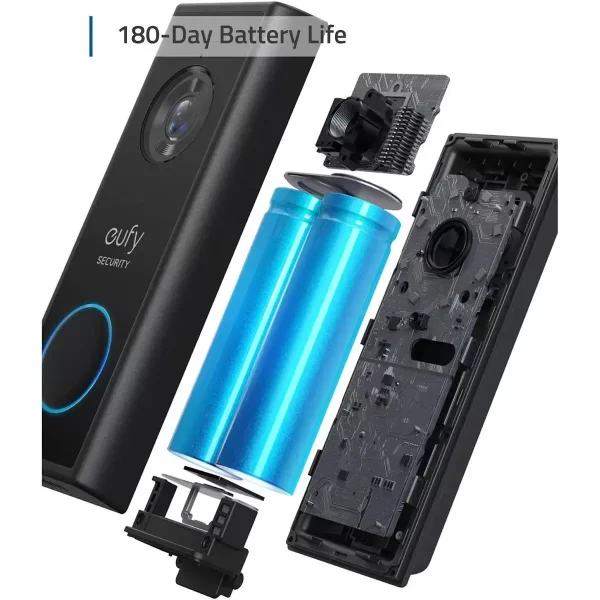 eufy 2K Video Battery Doorbell with HomeBase 2 16GB Local Storage - Image 2