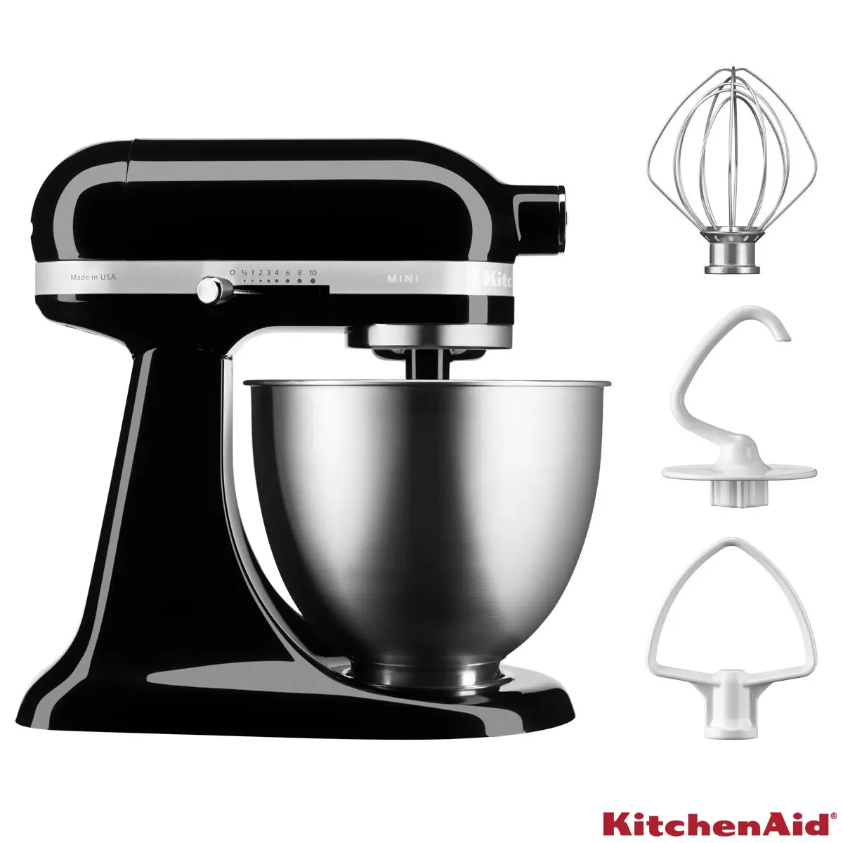 KitchenAid 3.3L Mini Stand Mixer in Black 5KSM3311XBOB
