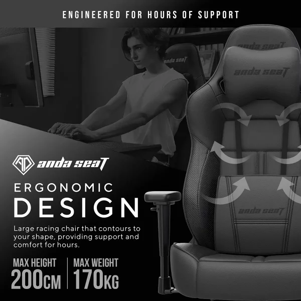 anda seaT Dark Demon Dragon Gaming Chair in Black - Image 6