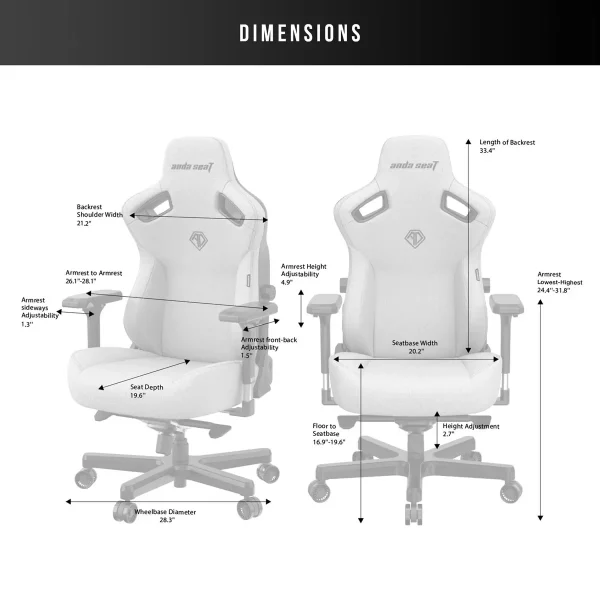 anda seaT Kaiser Series 3 Large Gaming Chair in Grey