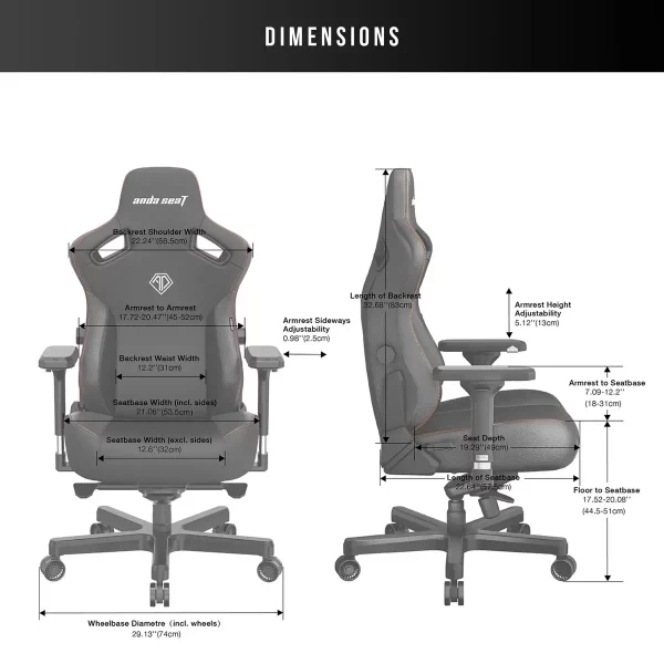 anda seaT Kaiser Series 3 XL Gaming Chair in Black - Image 2