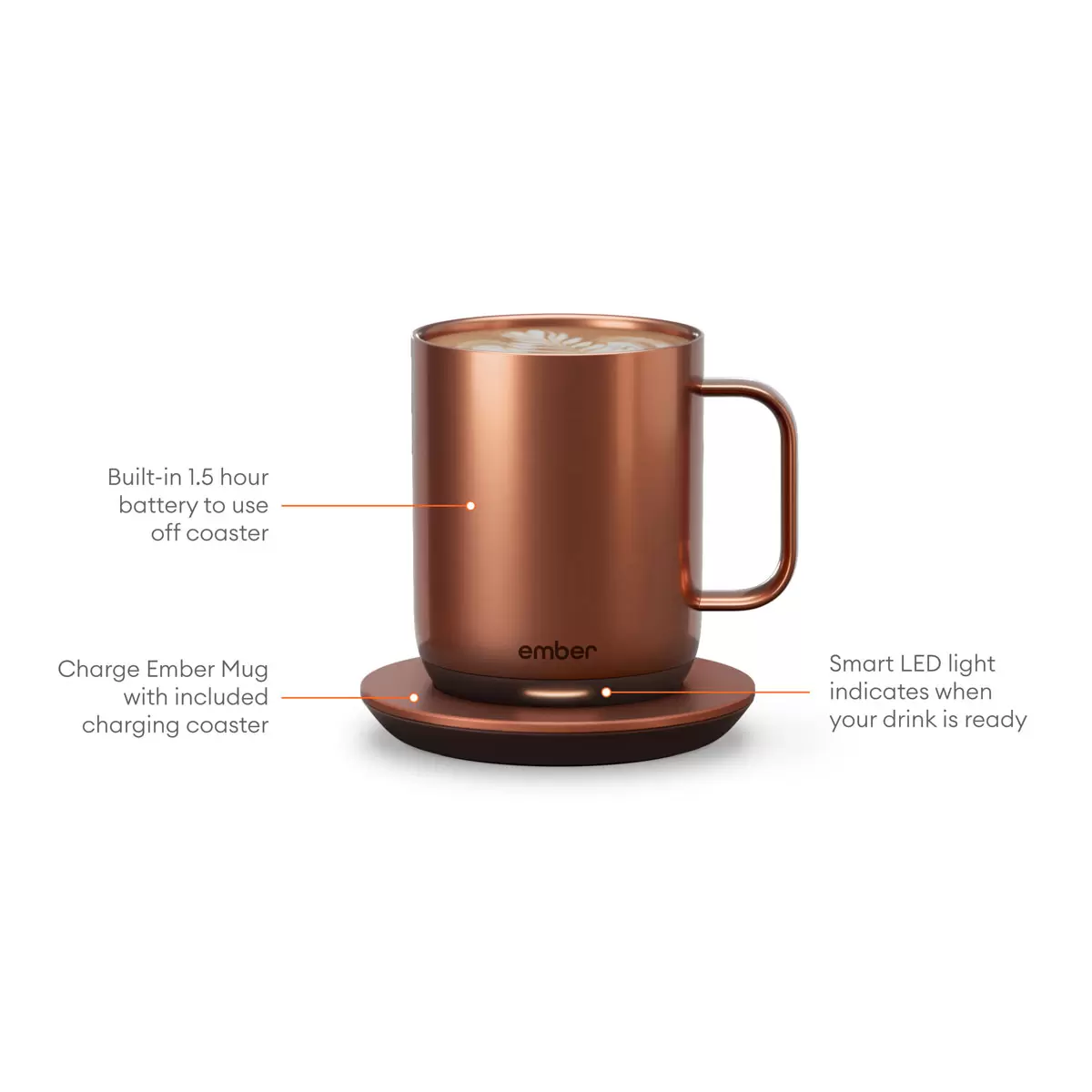 Ember Temperature Control Mug² in Copper CM191005EU 10oz (295ml) - Image 3