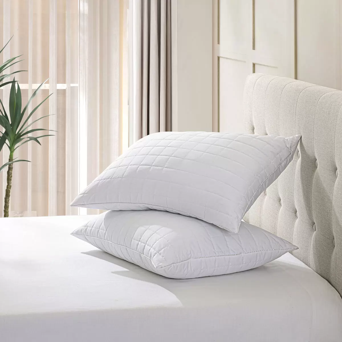 Hotel Grand Memory Foam Rolled Pillows 2 Pack