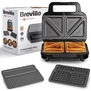 Breville 3 in 1 Sandwich Waffle and Panini Maker VST098