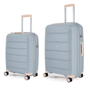 Rock Tulum 2 Piece Hardside Luggage Set in Grey