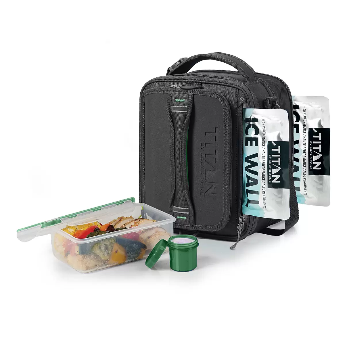 Titan Expandable Lunchbox with Ice Walls in Black - Image 2