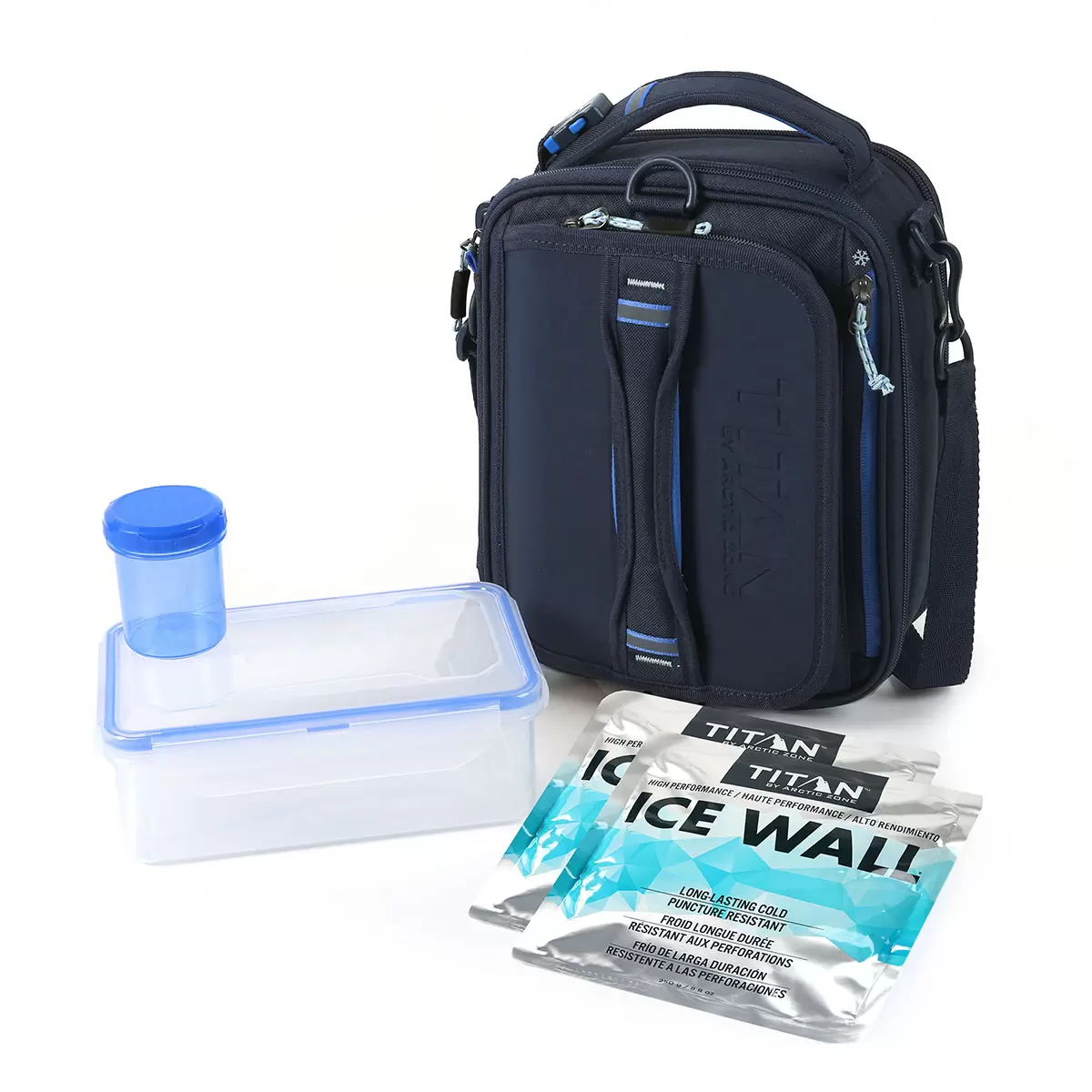 Titan Expandable Lunchbox with Ice Walls in Navy
