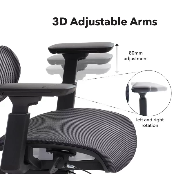 Elise Mesh Operator Chair with Adjustable Headrest - Image 6