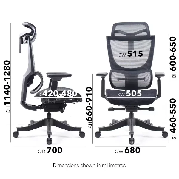 Elise Mesh Operator Chair with Adjustable Headrest - Image 5