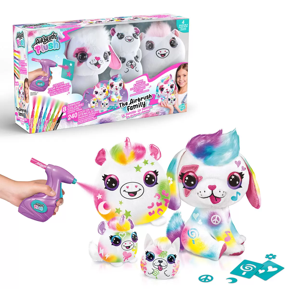 Airbrush Plush Family Pack With Stencils Chalks