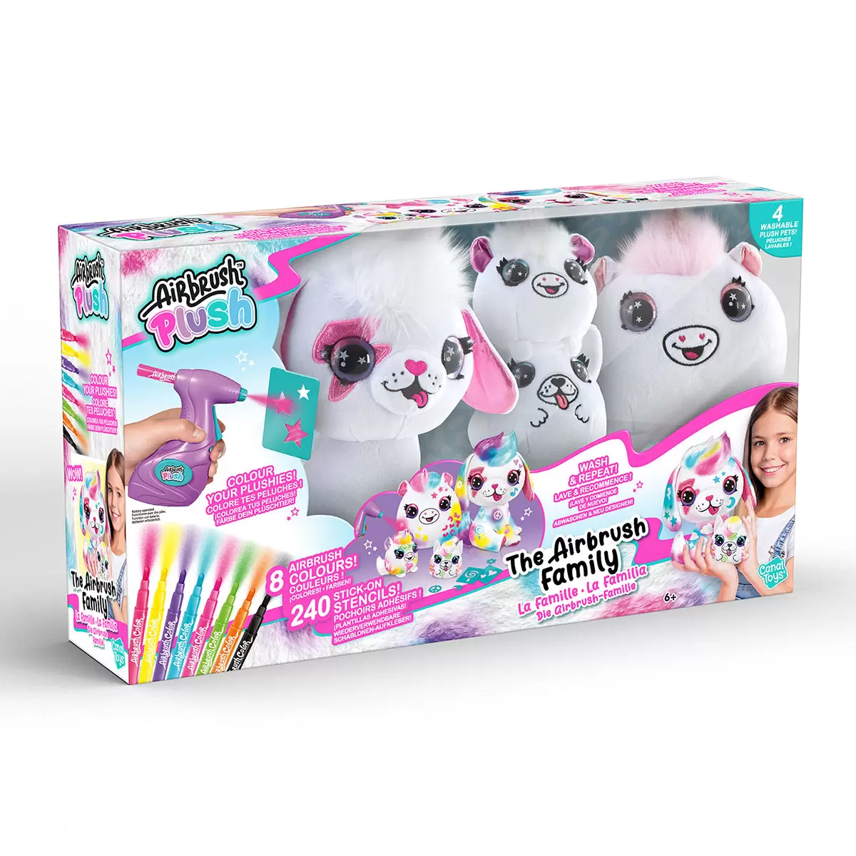Airbrush Plush Family Pack With Stencils Chalks