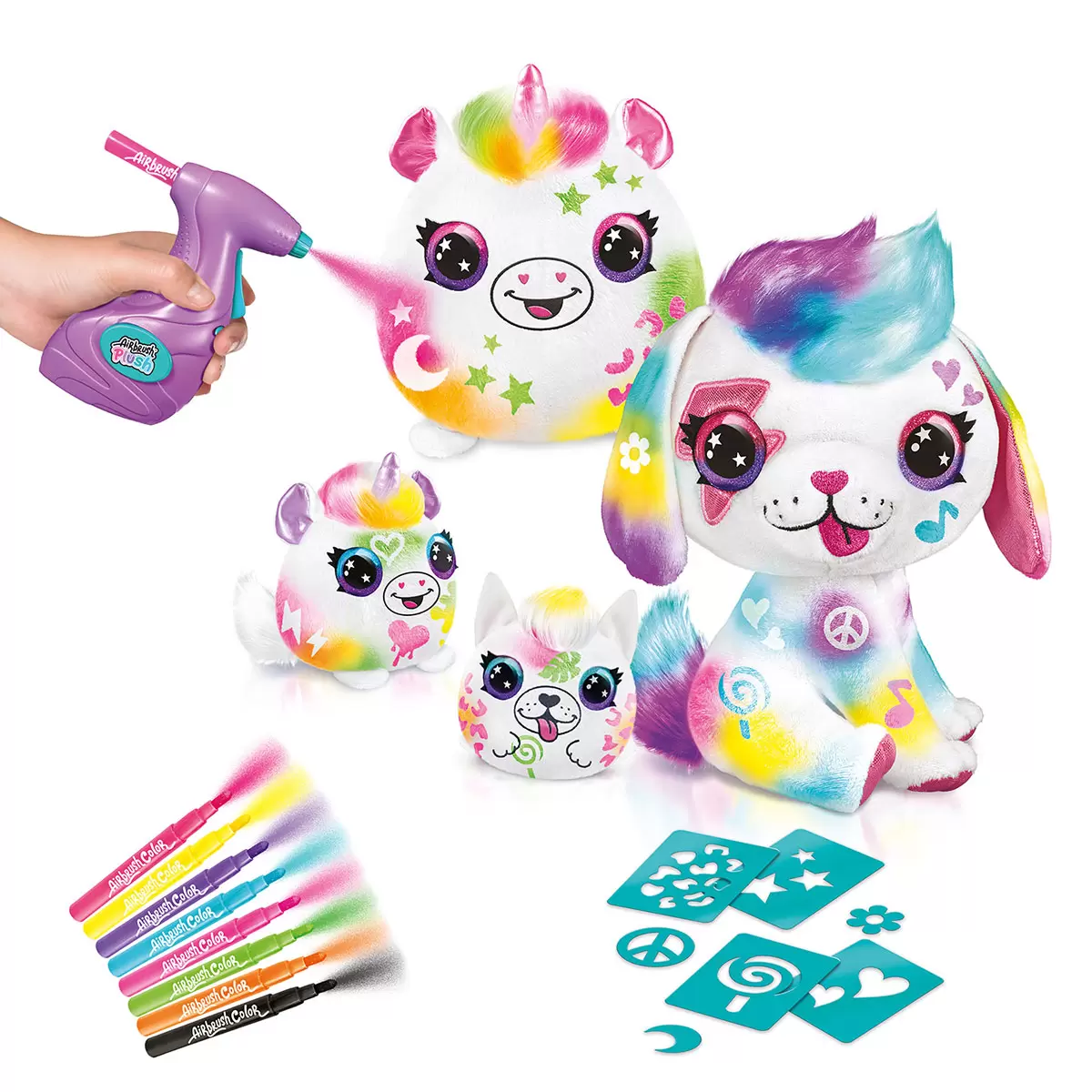 Airbrush Plush Family Pack With Stencils Chalks - Image 3