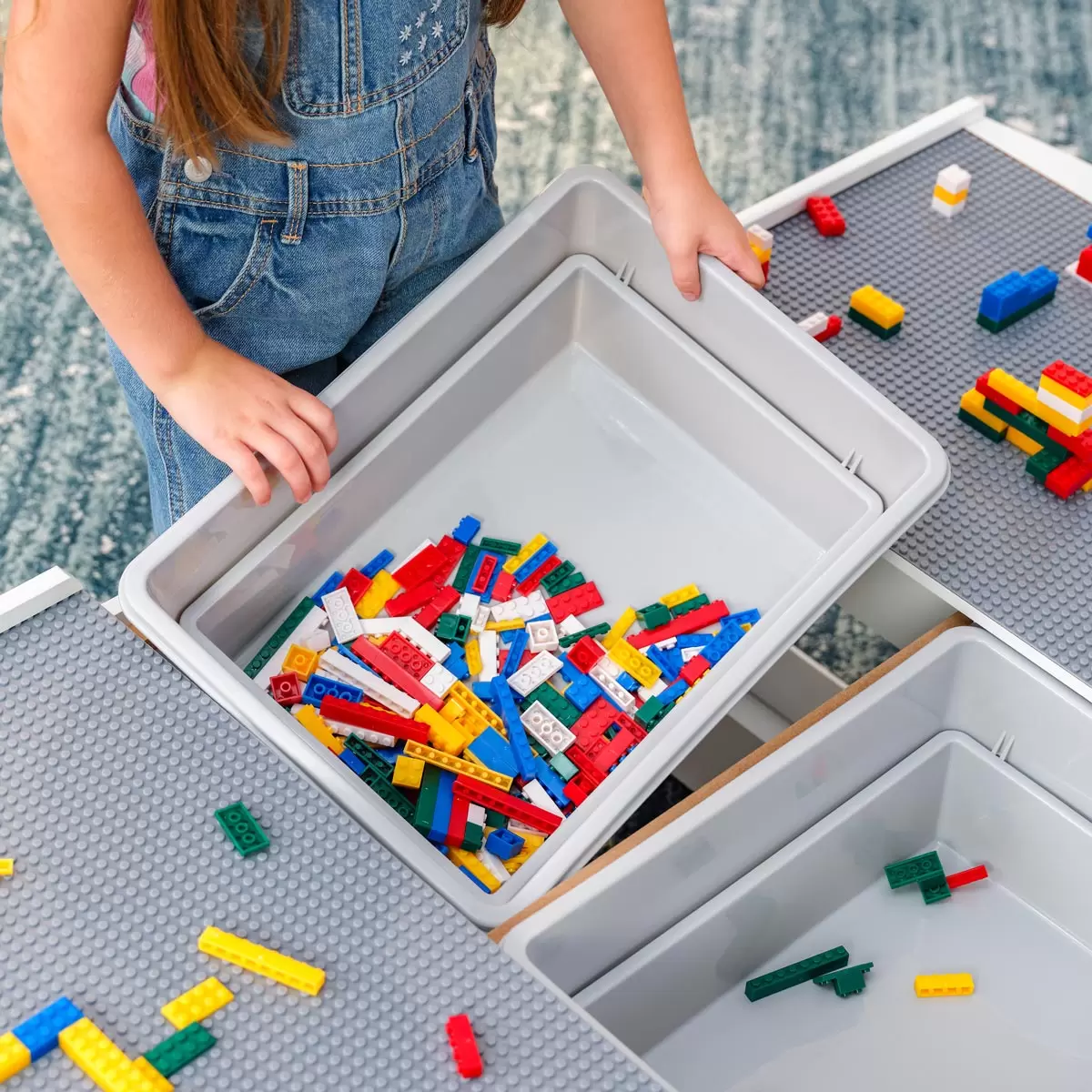 KidKraft Building Bricks Play n Store Mega Table - Image 4