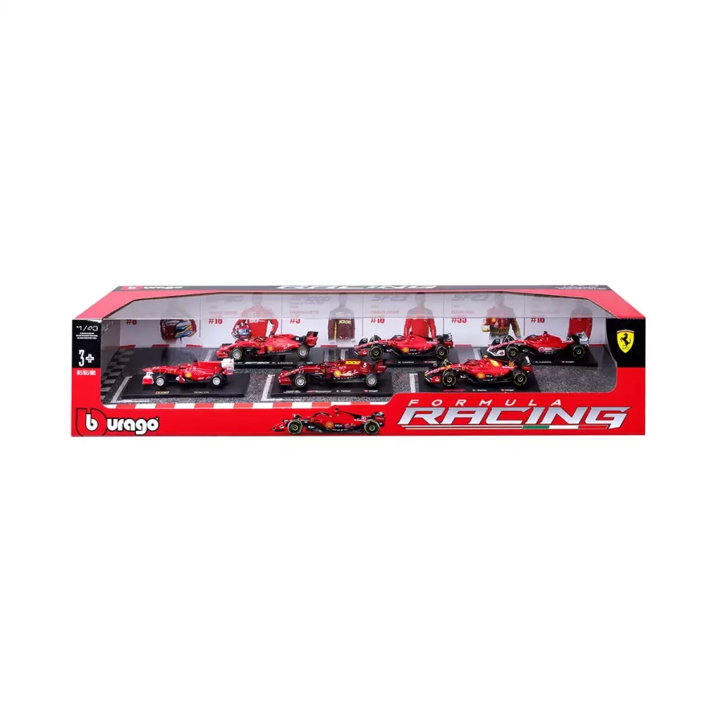 Burago Highly Detailed Formula One Cars Ferrari 6 Pack