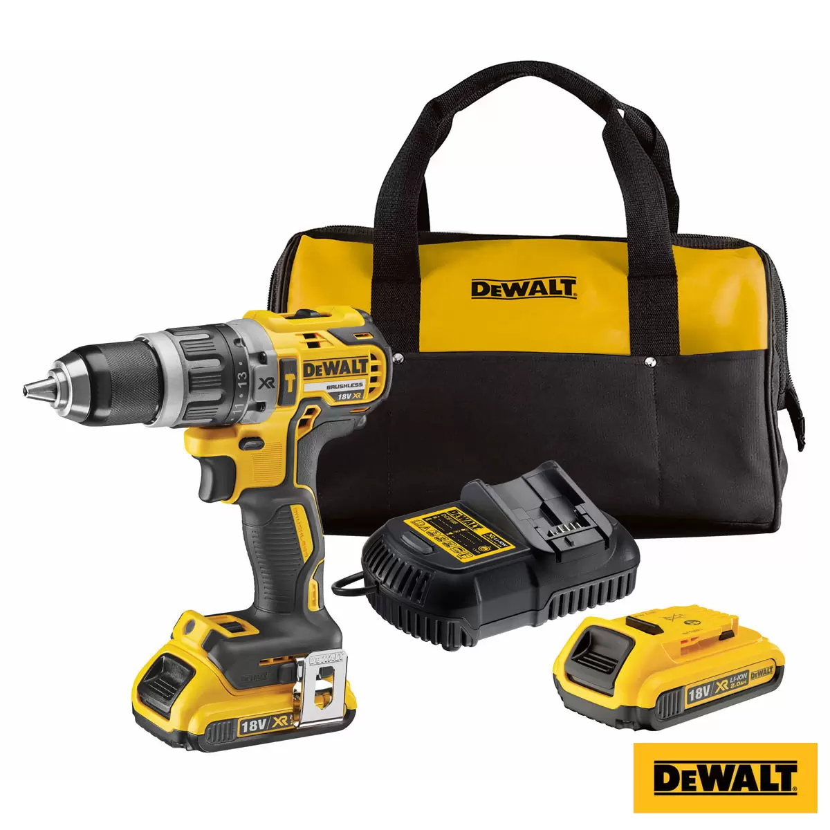 DEWALT Brushless Hammer Drill Driver Kit - Includes 2 X 2 Ah Batteries With Kit Bag & Charger - Image 5