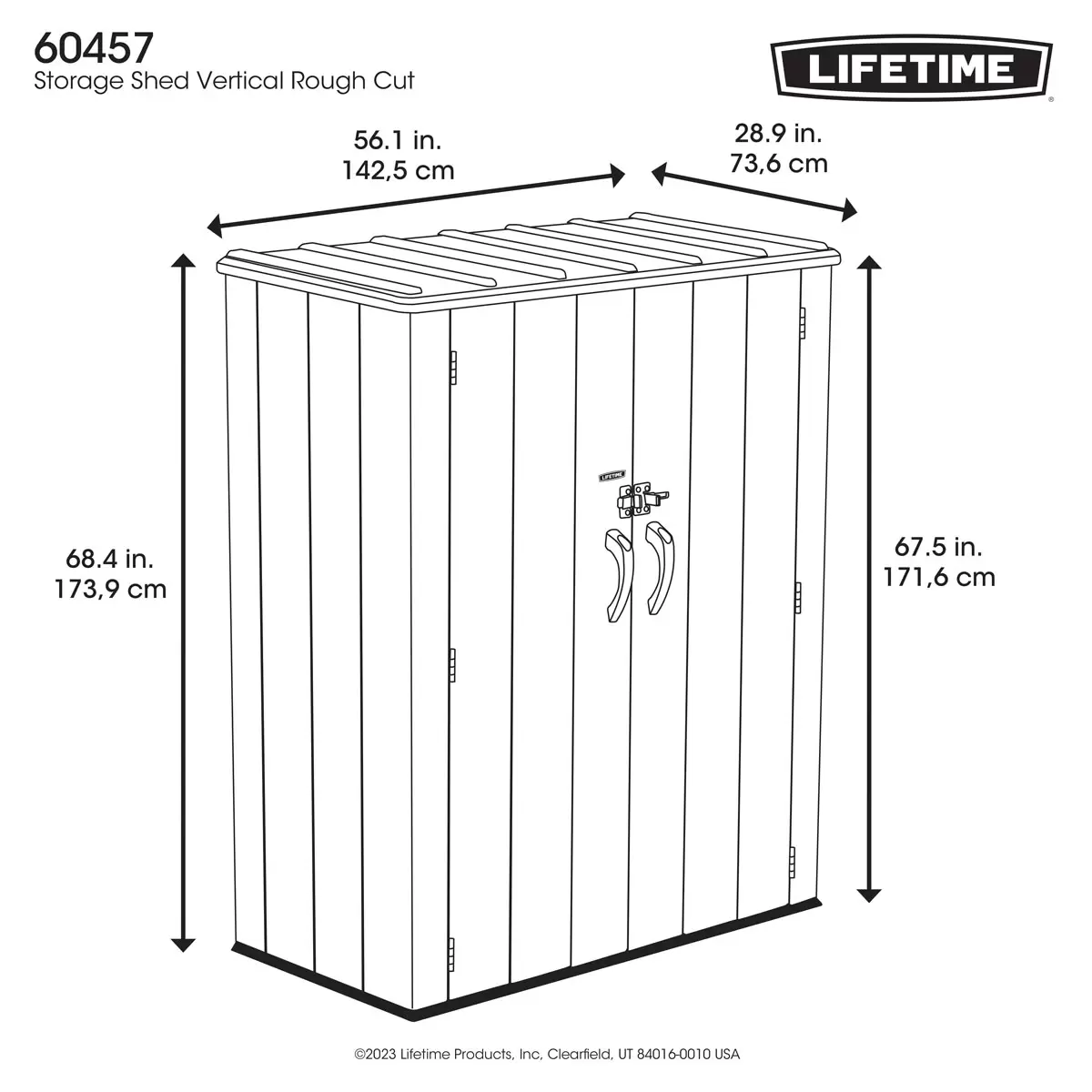 Lifetime Vertical 1510 Litre Storage Shed with Shelving