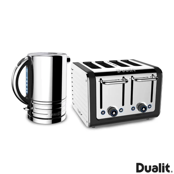 Dualit Architect Kettle and 4 Slot Toaster Matt Black