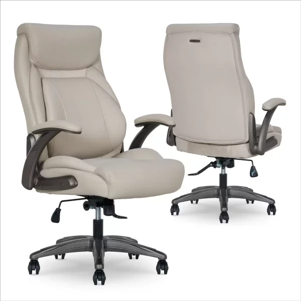La-Z-Boy Air Lumbar Managers Office Chair with Flip Up Arms Beige - Image 9