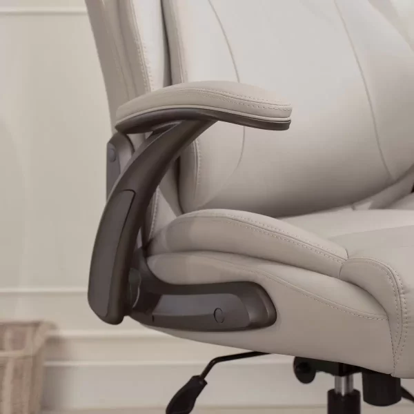 La-Z-Boy Air Lumbar Managers Office Chair with Flip Up Arms Beige - Image 6