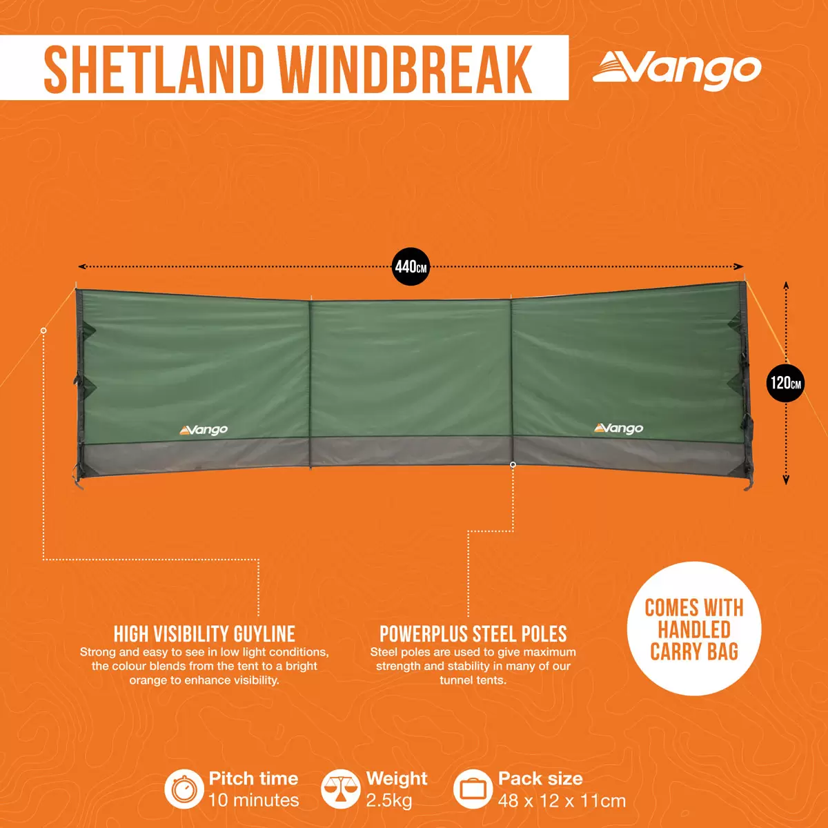 Vango Shetland 3 Panel Windbreak - Image 3
