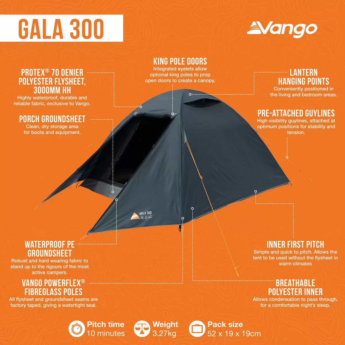 Vango Gala 300 3 Person Dome Tent - Image 4