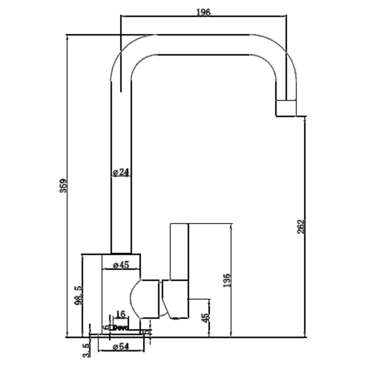 Deva Ashworth Kitchen Sink Mixer Tap In Matte Black Model ASH104BK - Image 2
