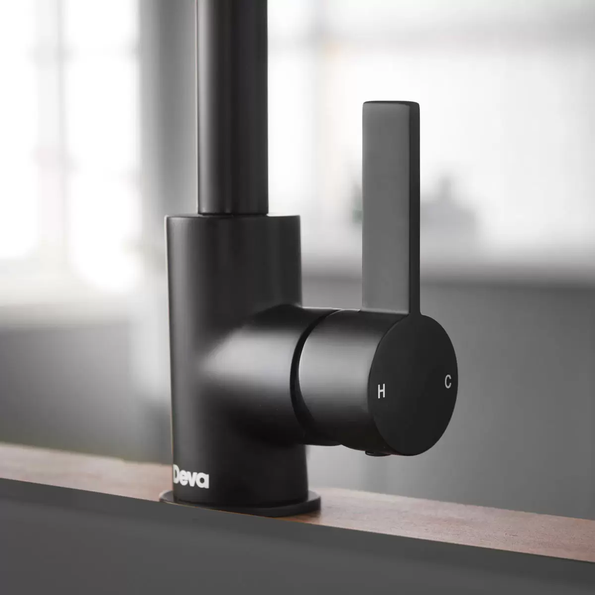 Deva Ashworth Kitchen Sink Mixer Tap In Matte Black Model ASH104BK - Image 5