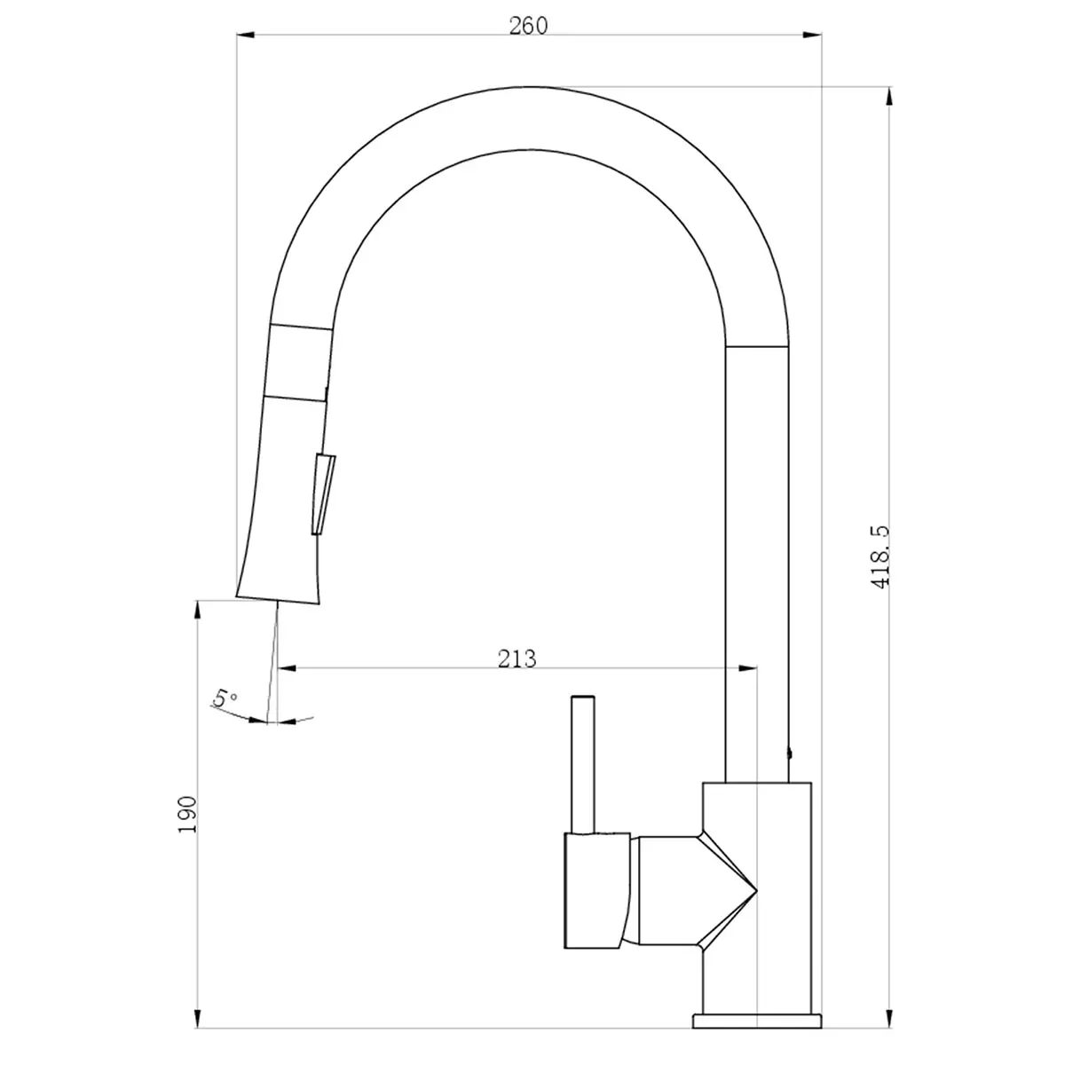 Deva Pendle Kitchen Pull Out Sink Mixer Tap In Chrome Model PEN104 - Image 2